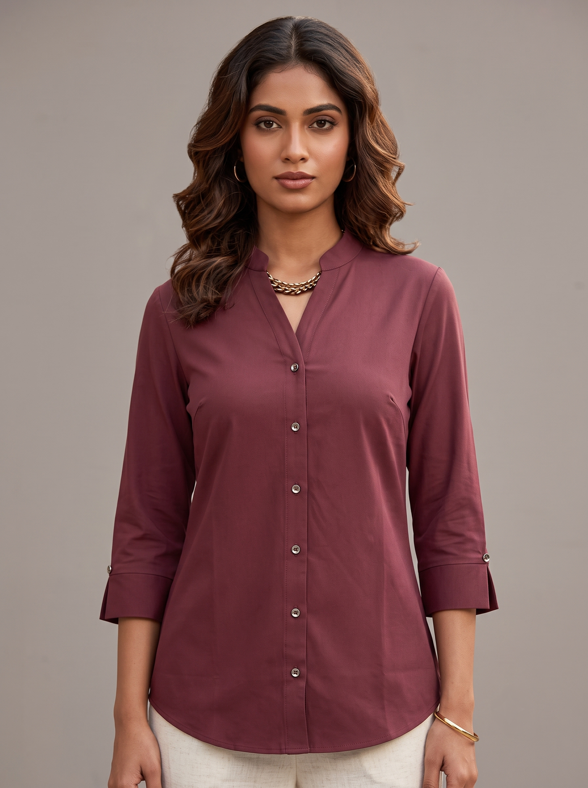 Maroon Classic Everyday Desk Shirt