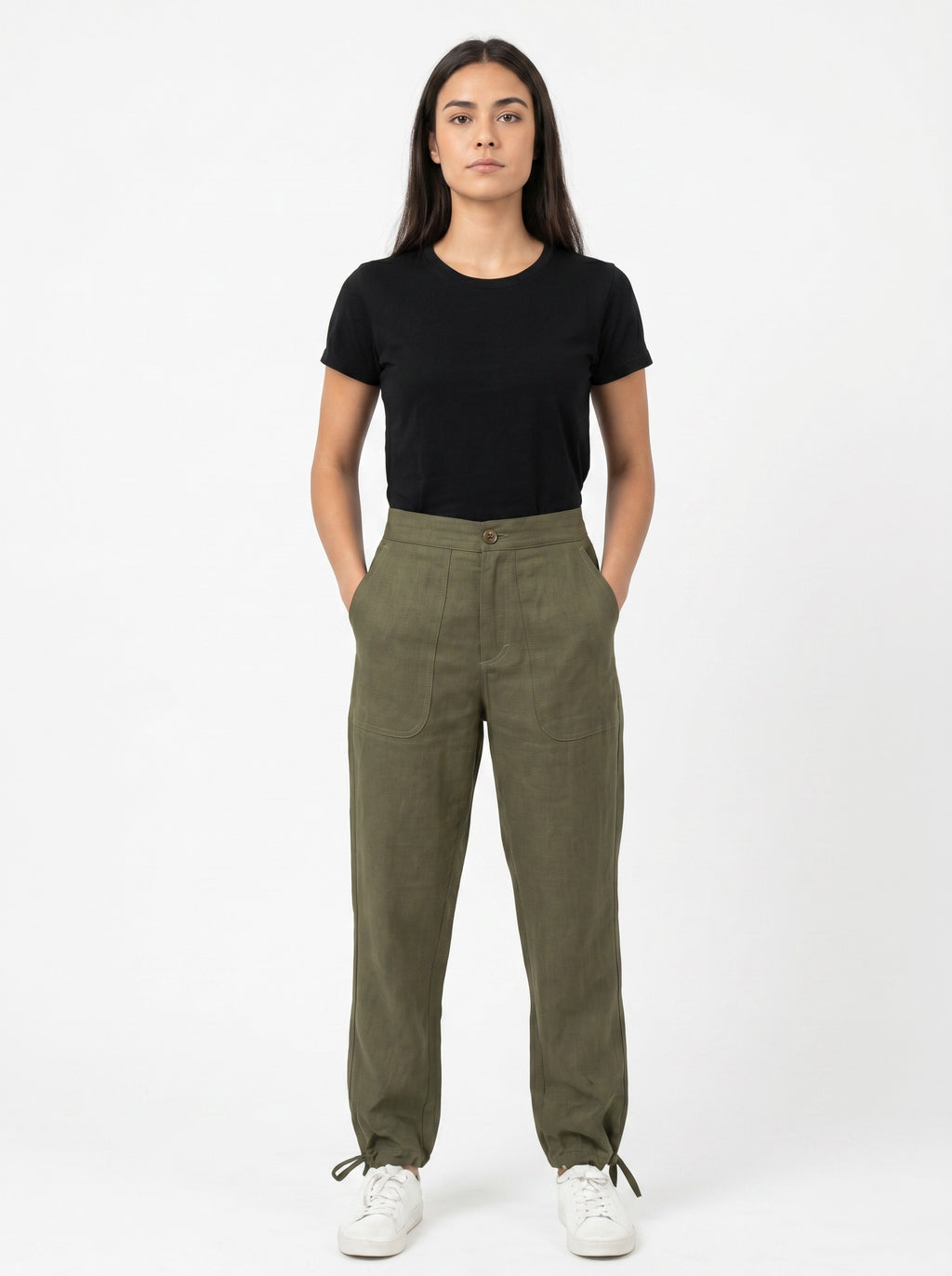 Olive Linen Pants