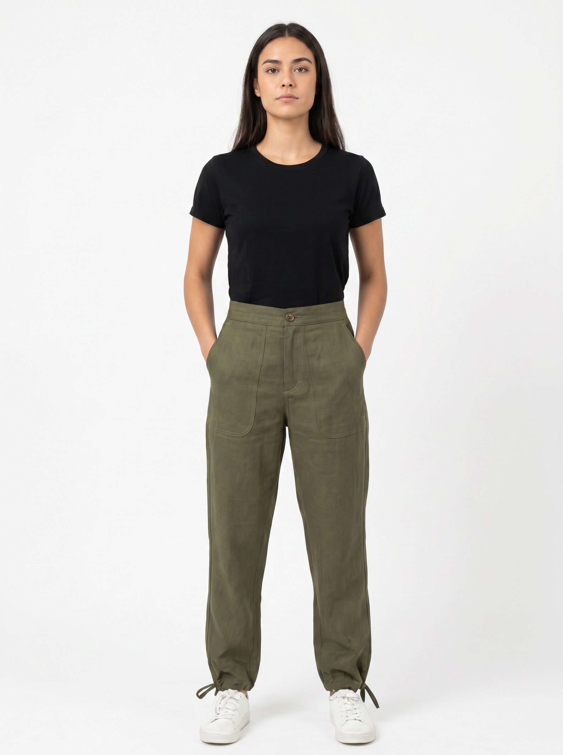 Olive Linen Pants