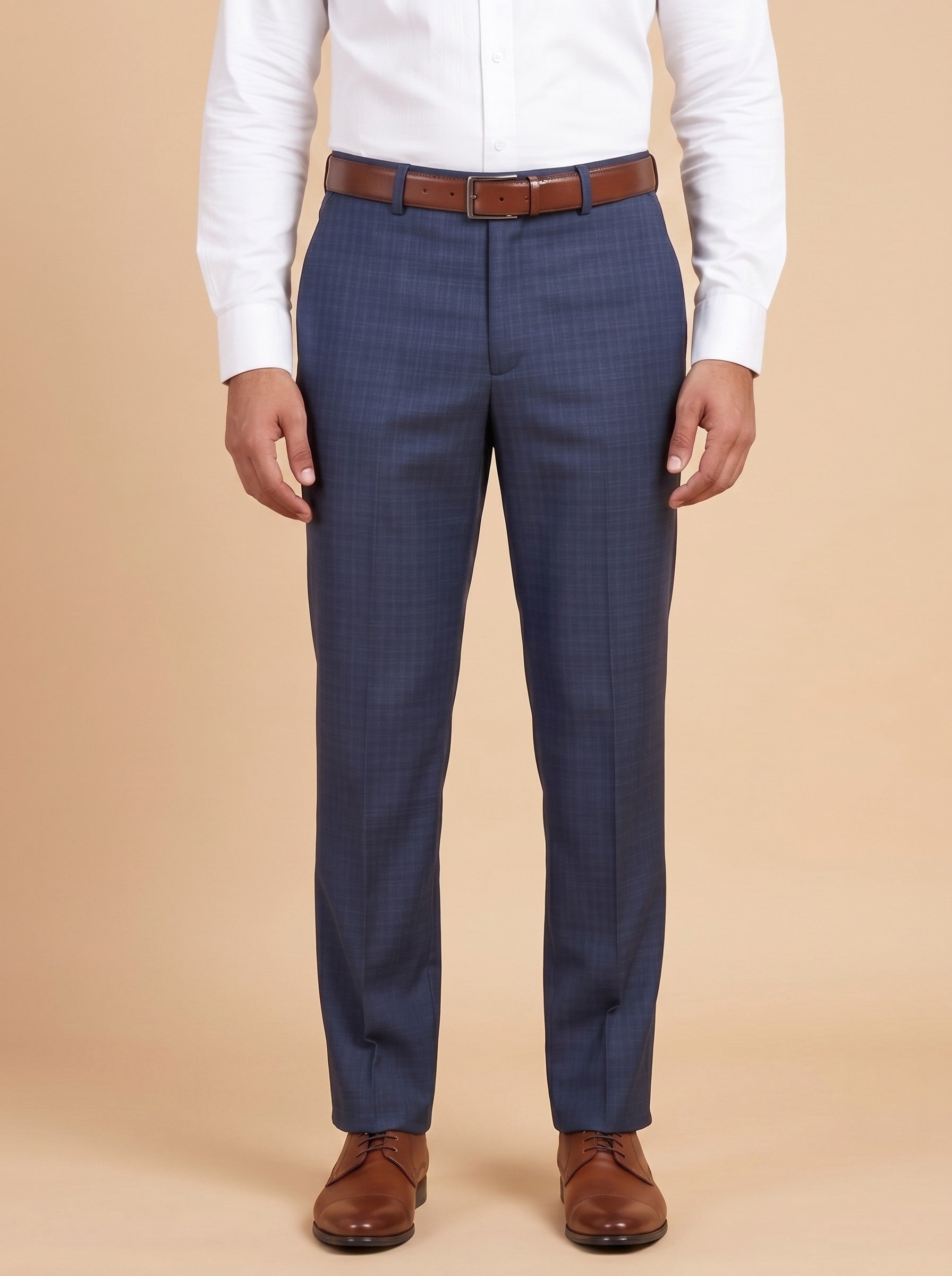 Men Blue Formal Trouser
