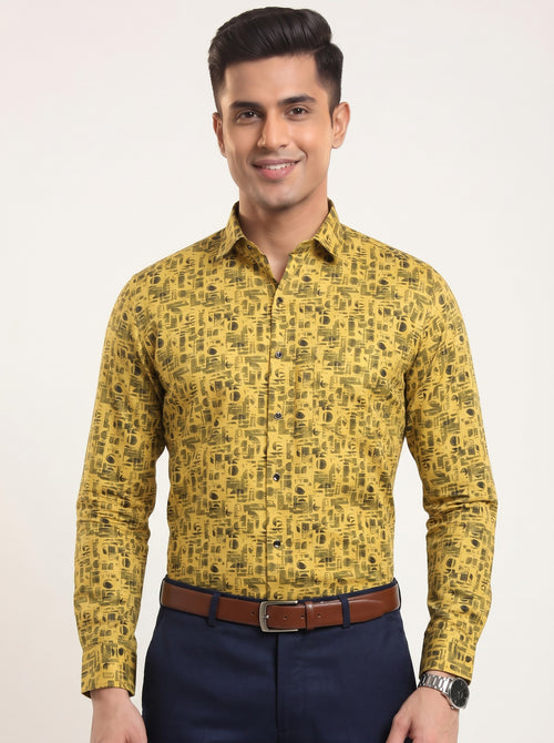 Amber Noir Abstract Print Shirt