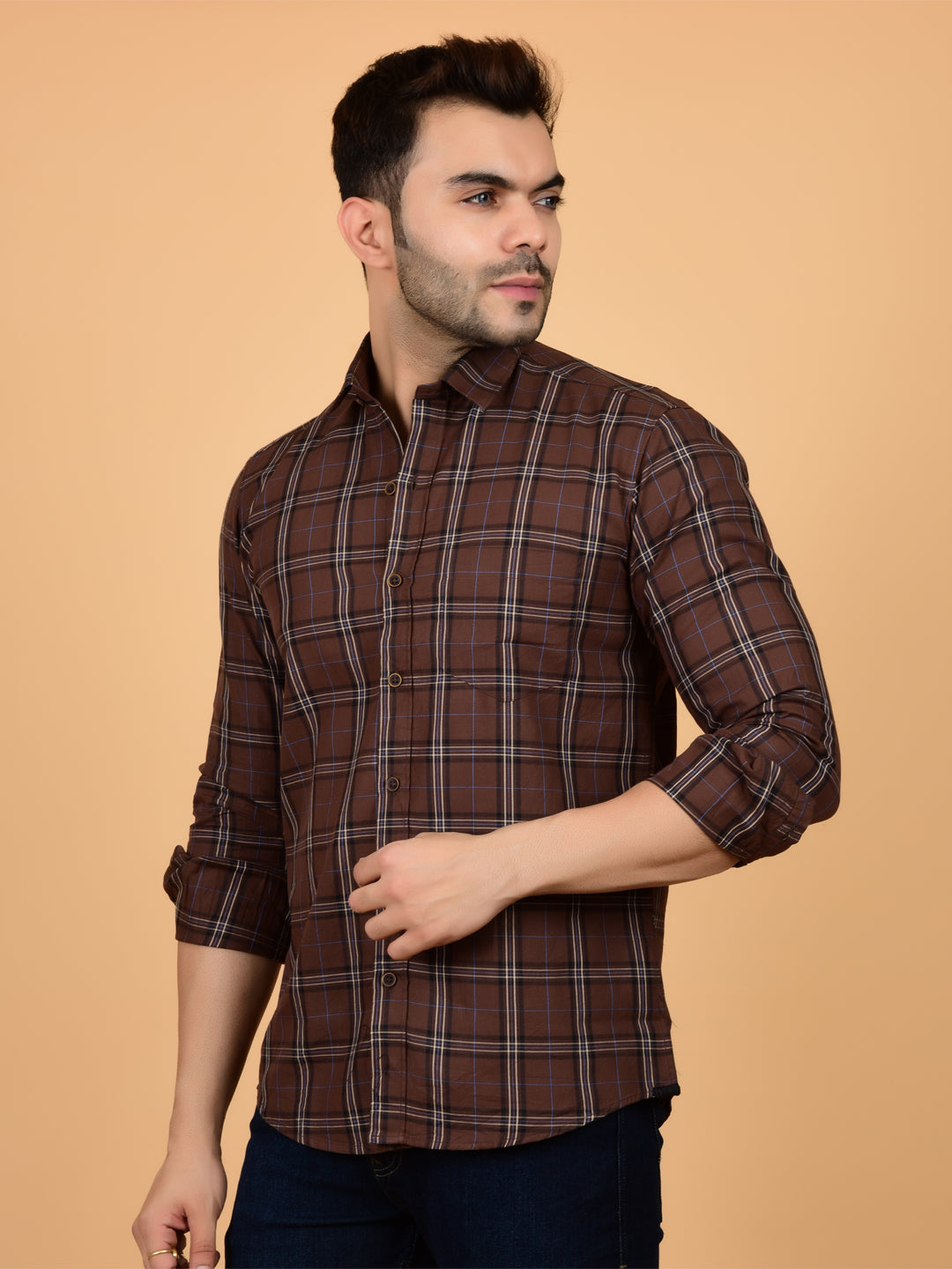 Rustic Charm Plaid Check Mens's Shirt