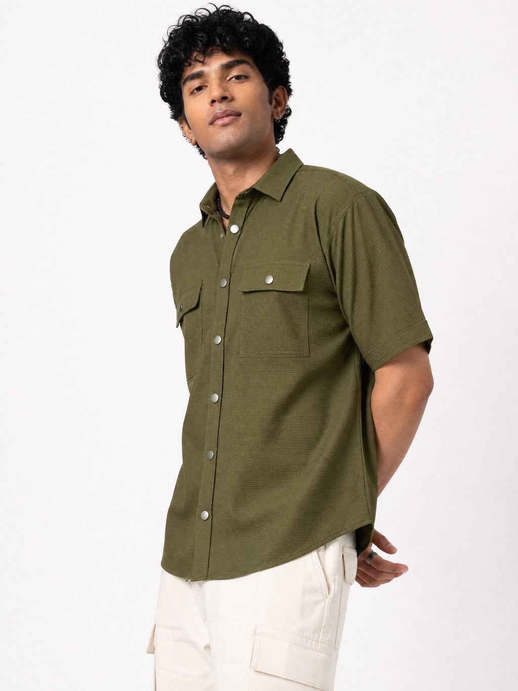 Green Drop Shoulder Shirt