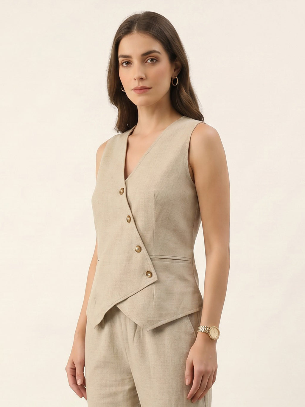 Beige Linen Co-Ord Set