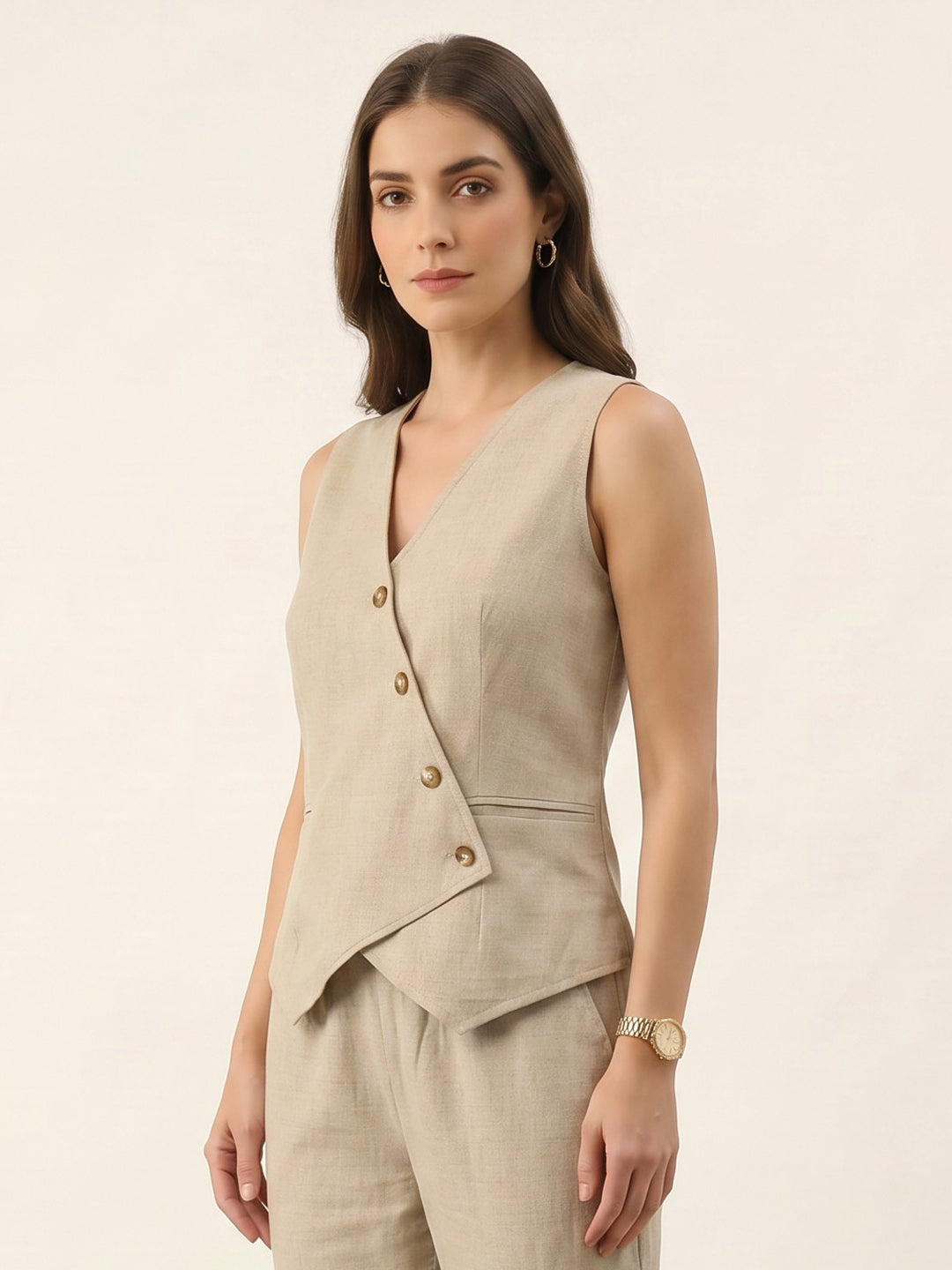 Beige Linen Co-Ord Set