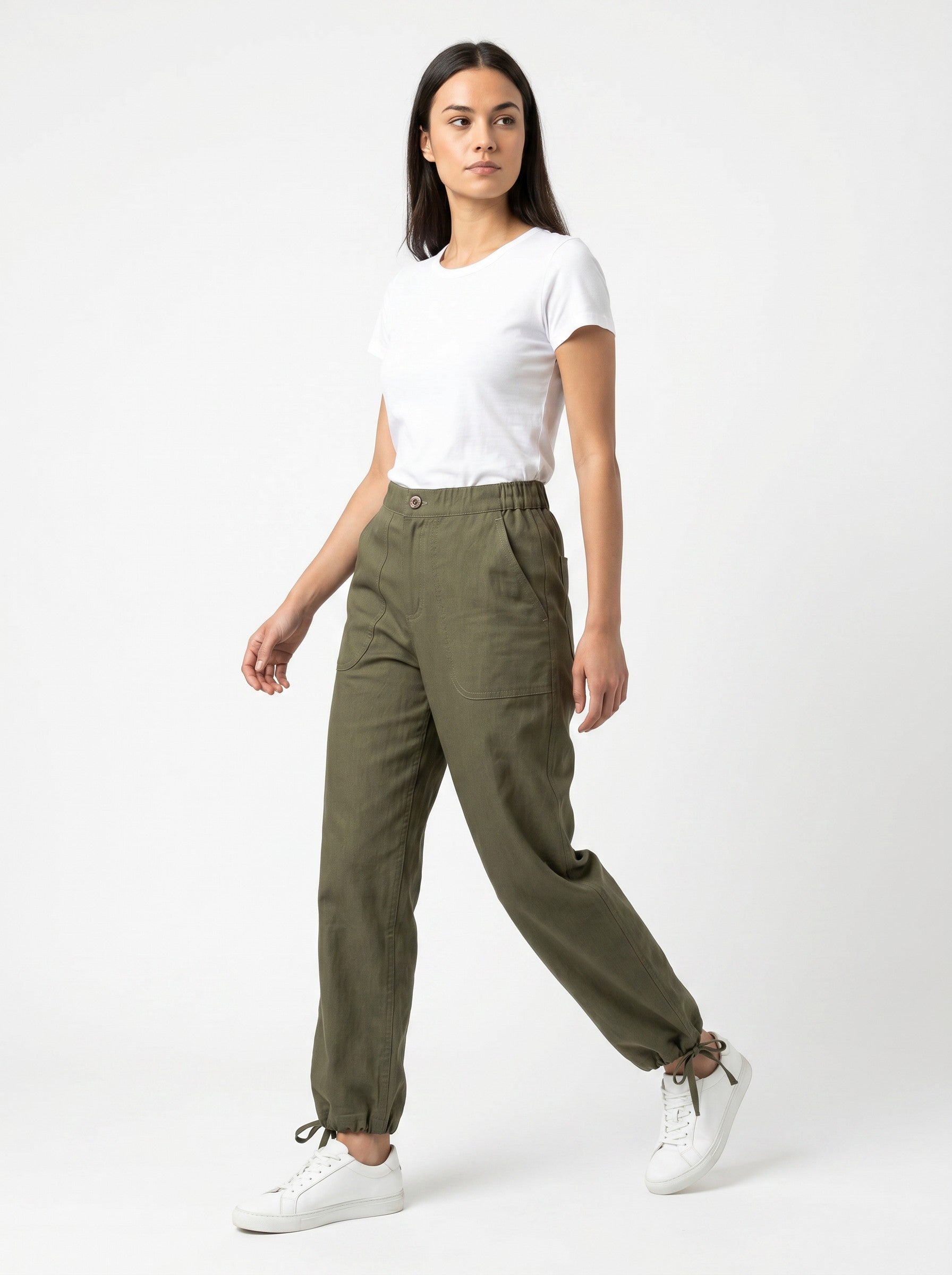 Olive Linen Pants