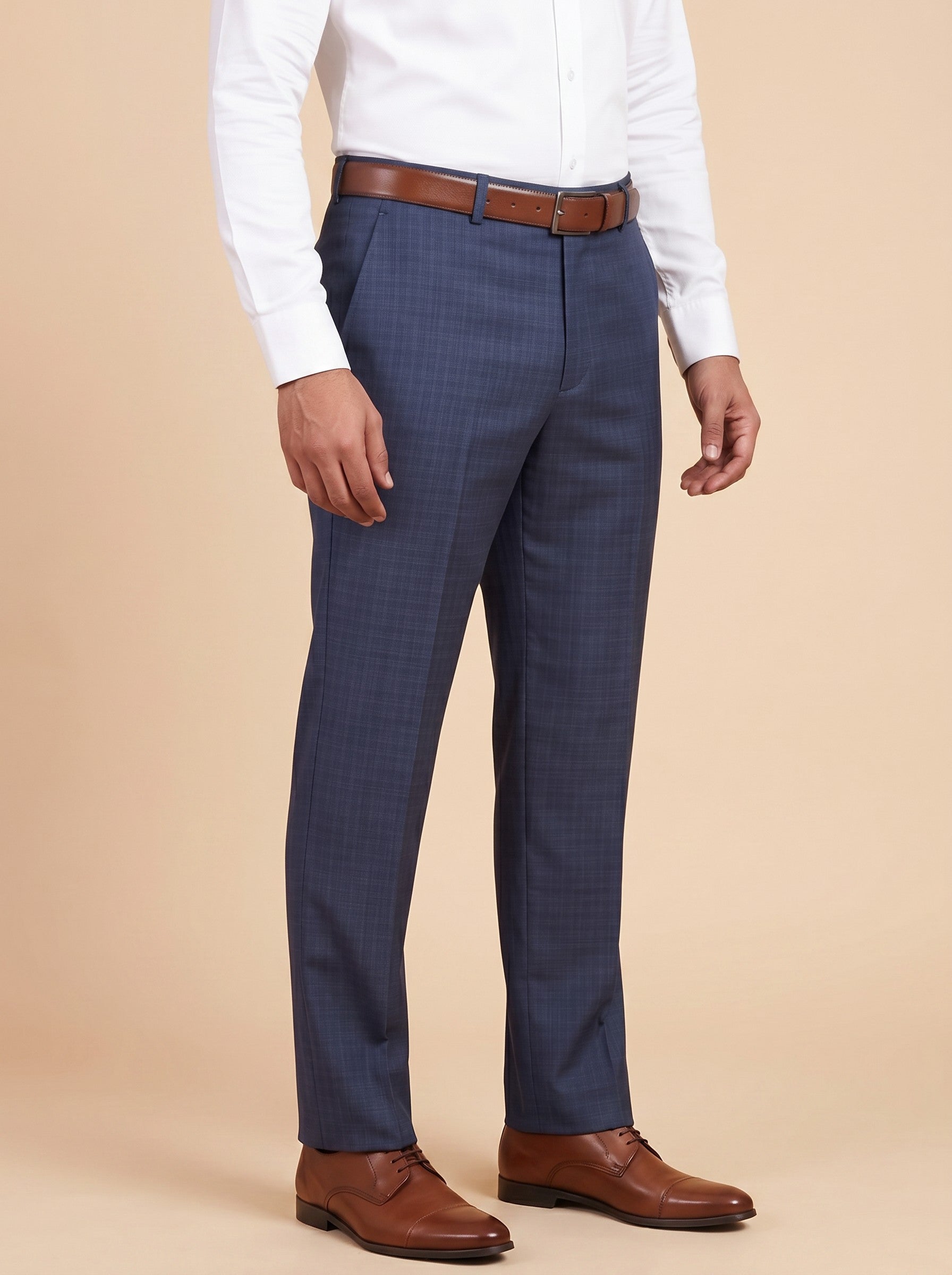 Men Blue Formal Trouser