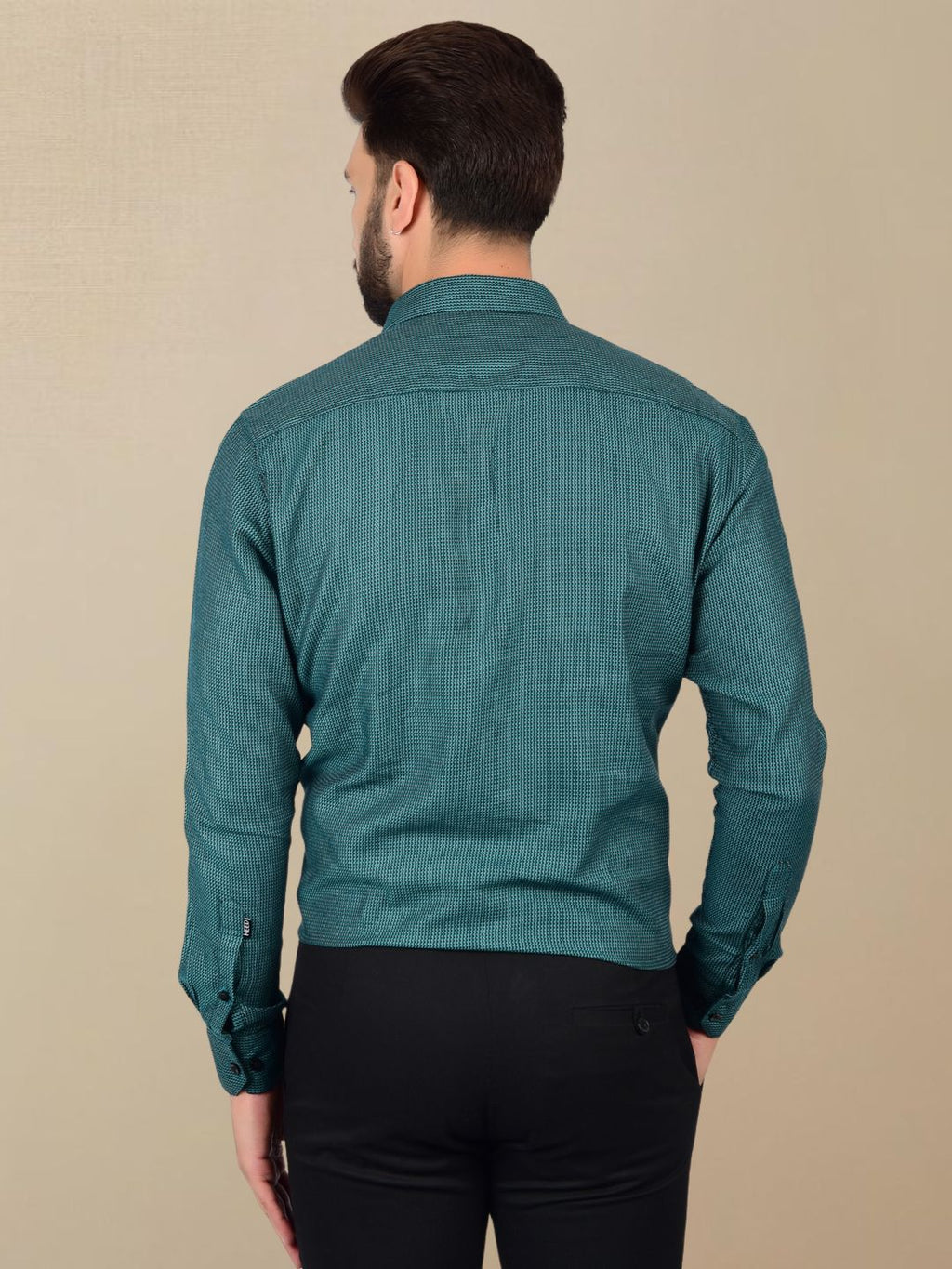 Classy Textured Emerald Green Shirt