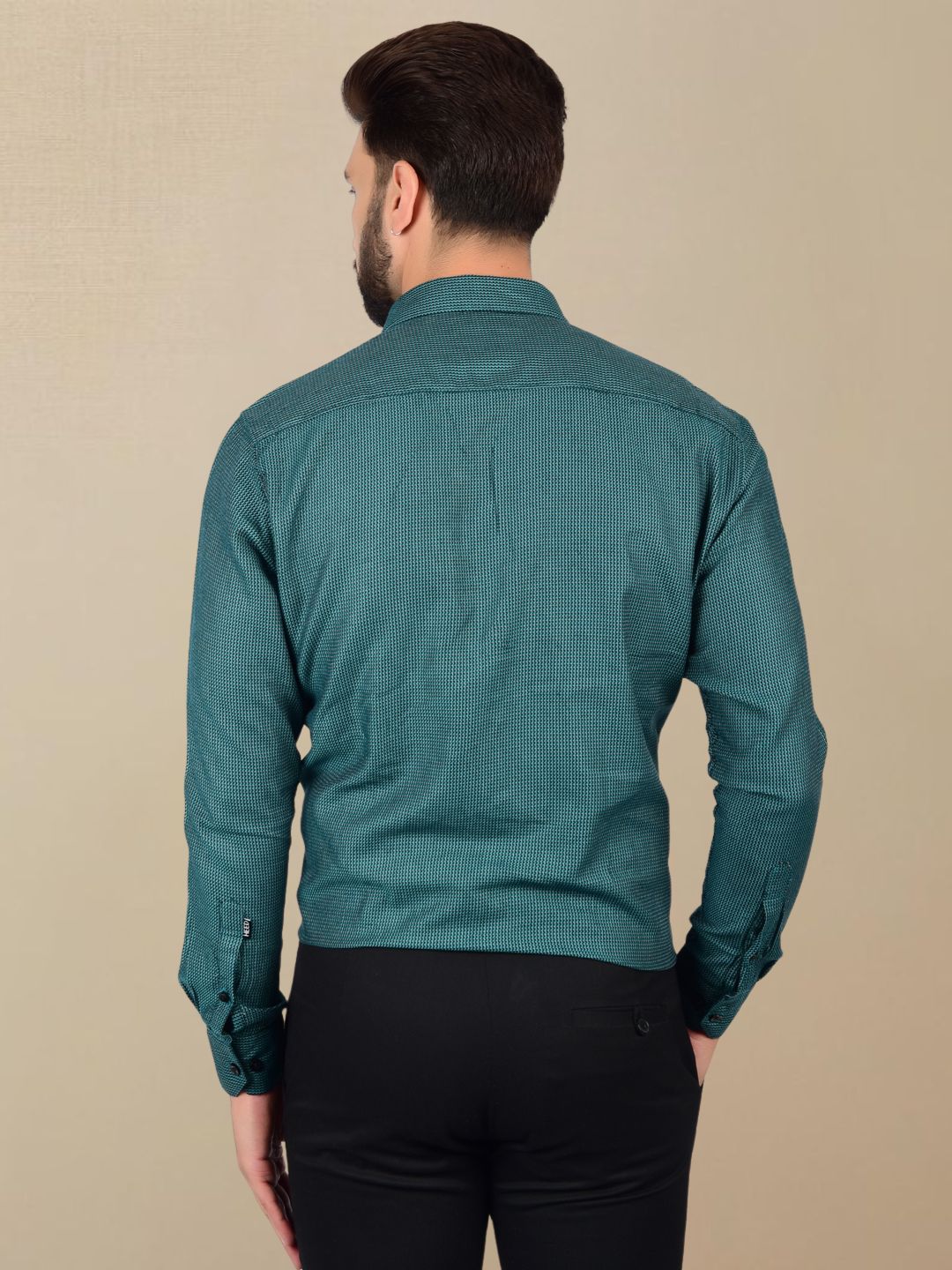 Classy Textured Emerald Green Shirt