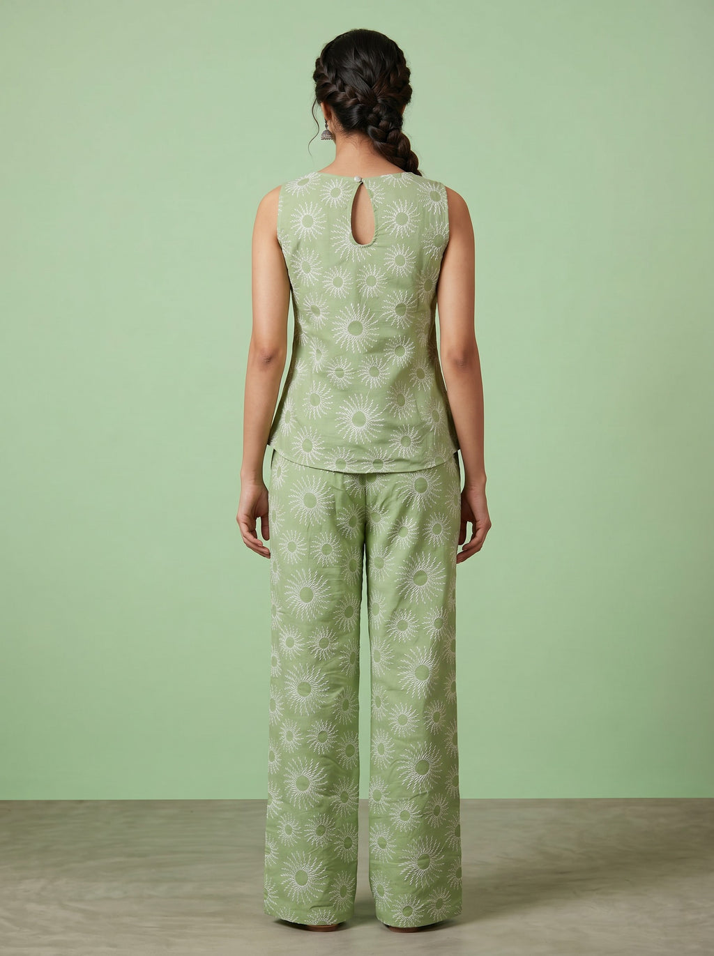 Green Embroidered Co-Ord Set