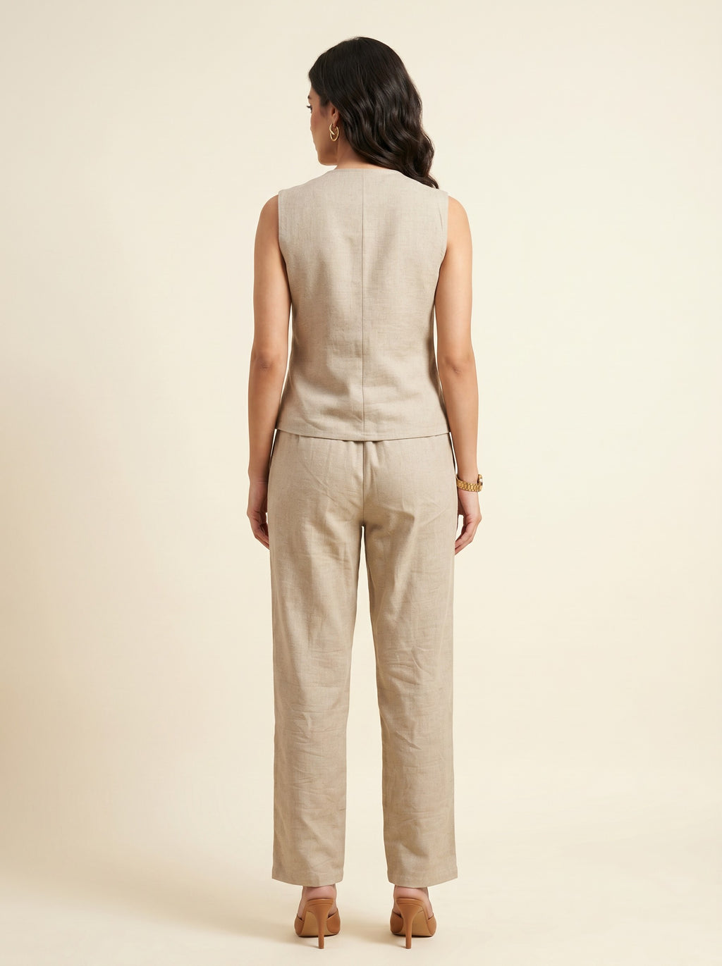 Beige Linen Co-Ord Set