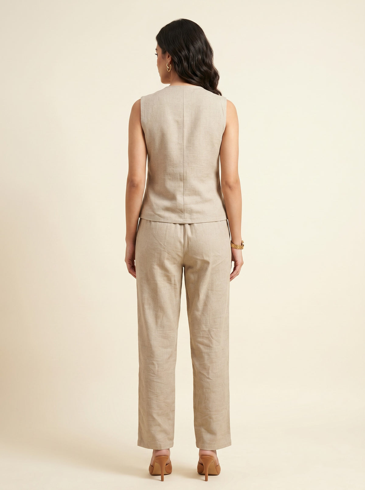 Beige Linen Co-Ord Set