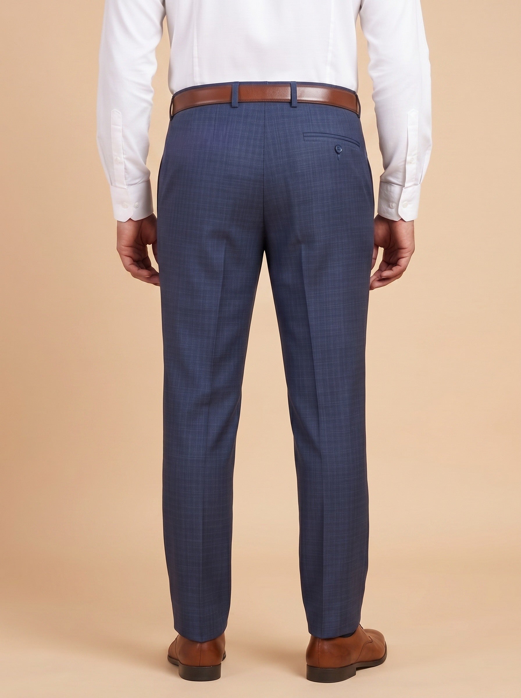 Men Blue Formal Trouser