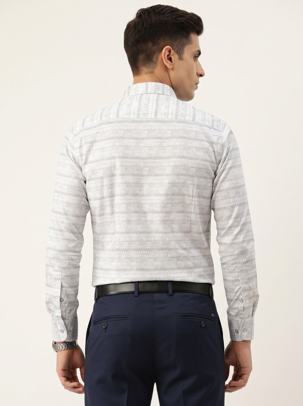 Glacial White Ethnic Chevron Shirt