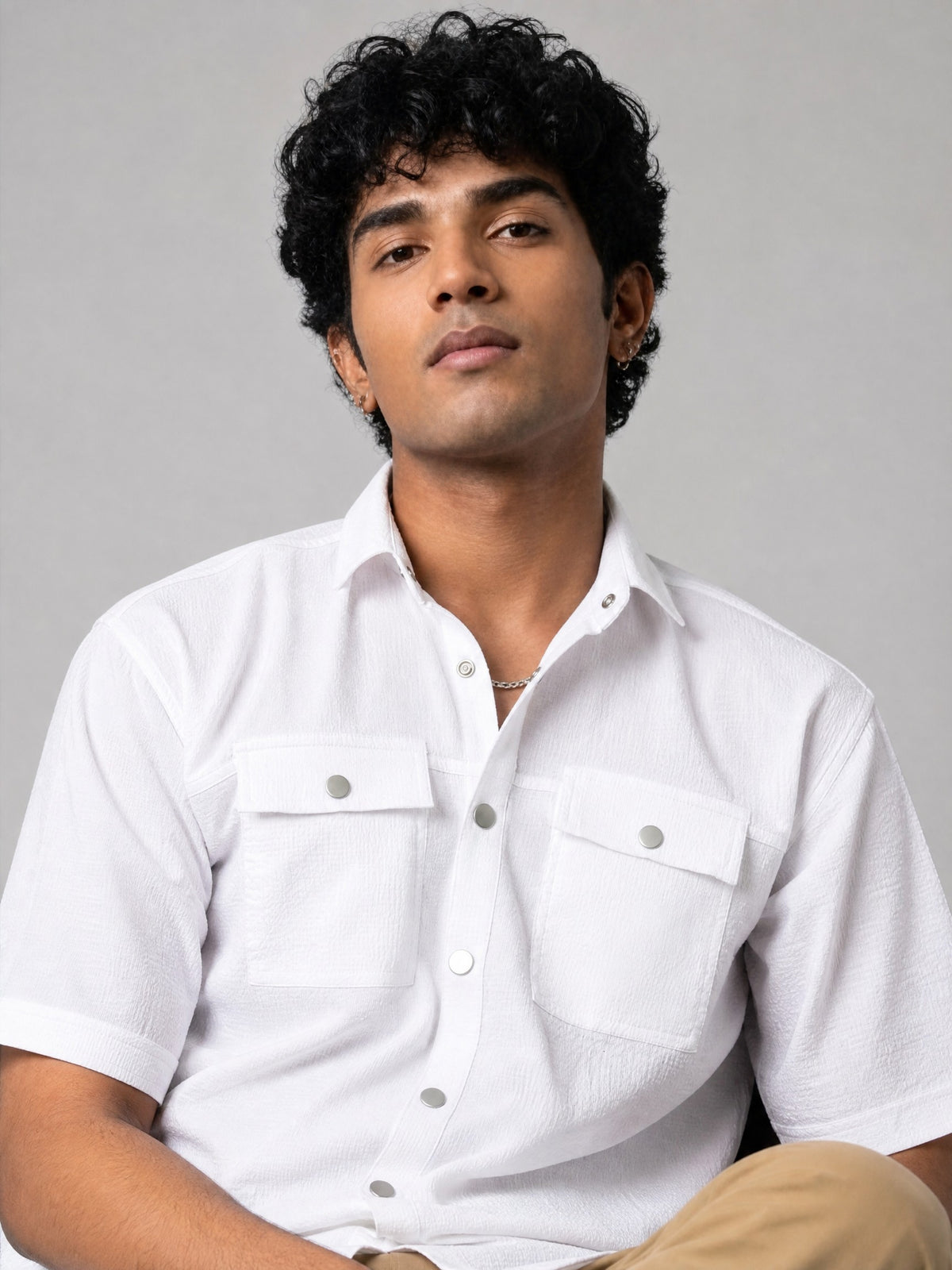 White Double Pocket Shirt