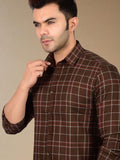 Mocha Brown Plaid Check Shirt