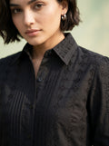 Black Schiffli Cotton Top