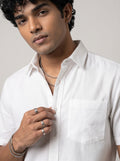 White Half Sleeve Regular Shirt