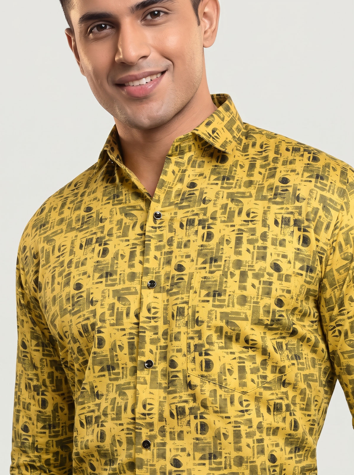 Amber Noir Abstract Print Shirt