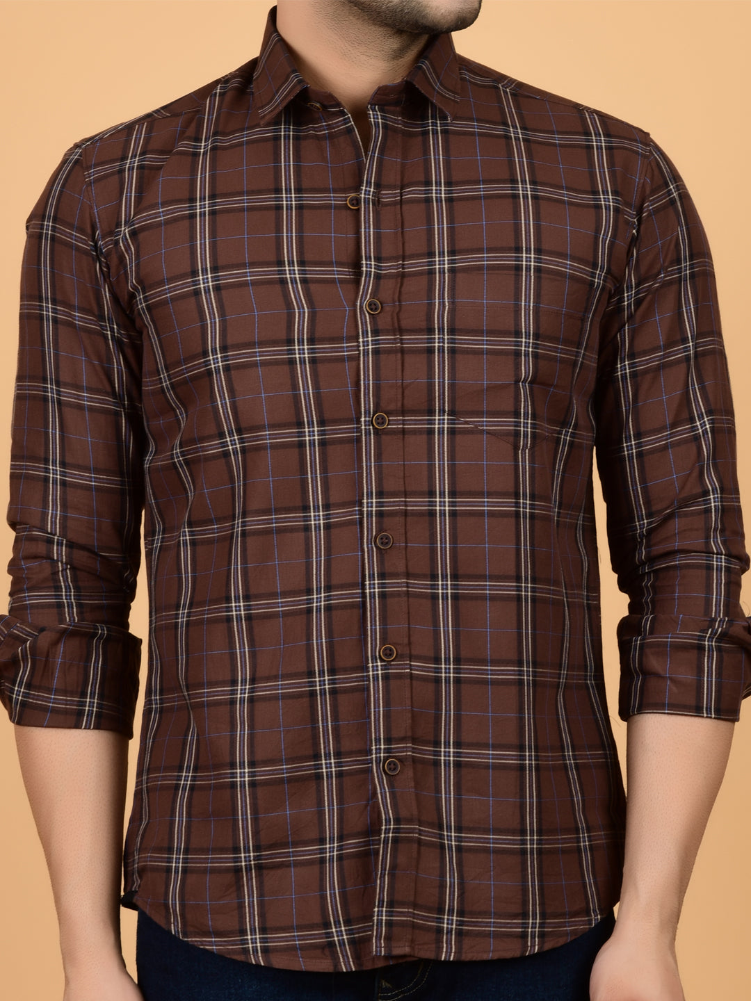 Rustic Charm Plaid Check Mens's Shirt