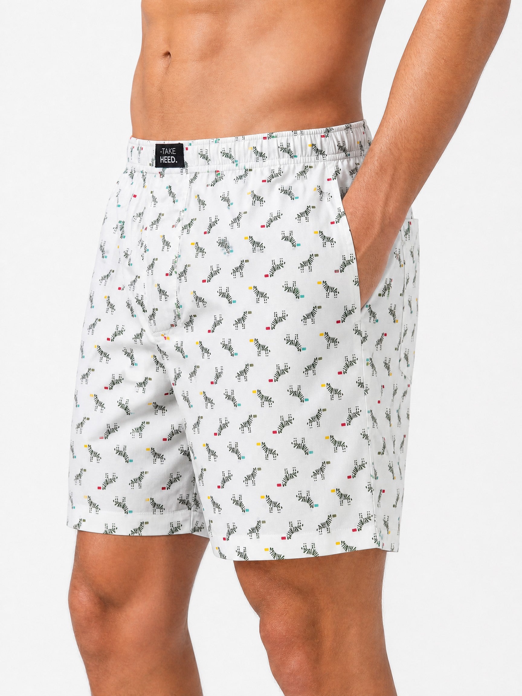 Men's Zebra Print Light Weight Boxer Shorts