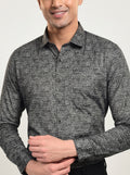 Luxe Geometric Print Grey Shirt