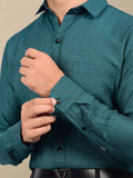 Classy Textured Emerald Green Shirt