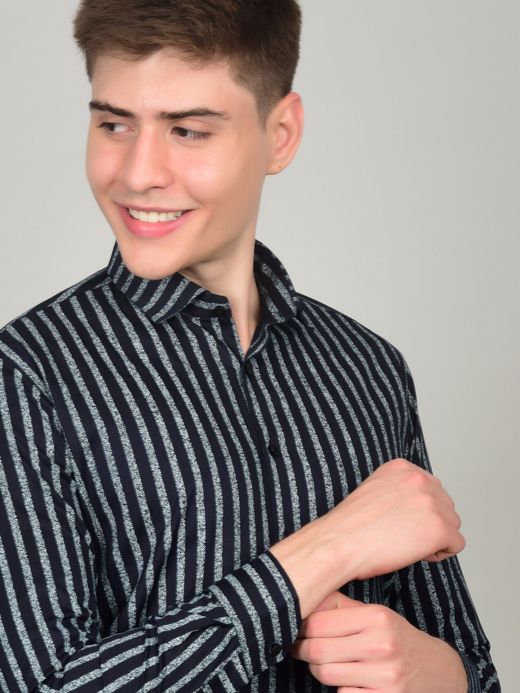 Timeless Stripe Elegance Blue Shirt
