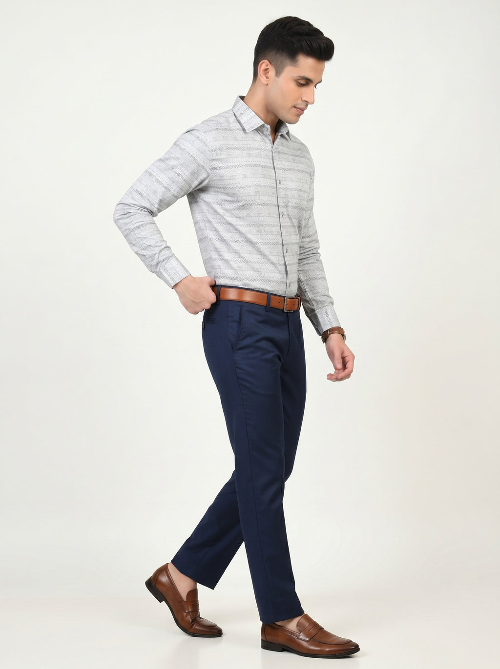 Glacial White Ethnic Chevron Shirt