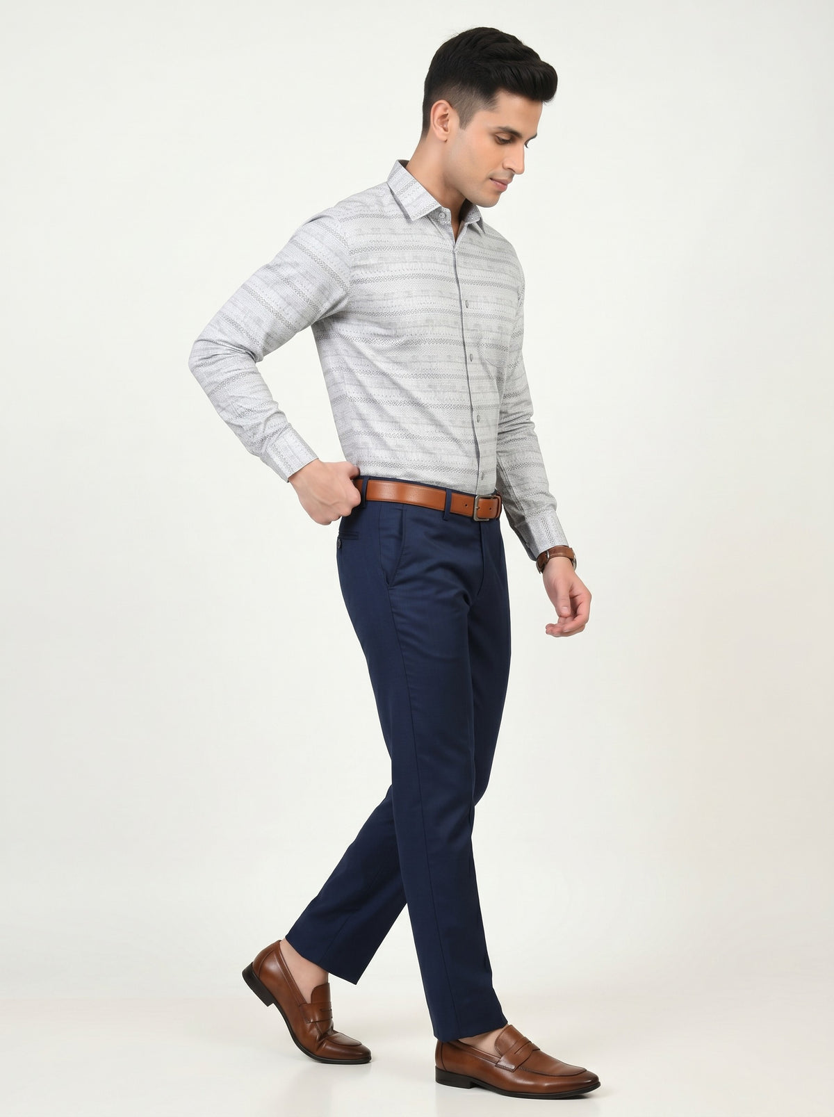 Glacial White Ethnic Chevron Shirt