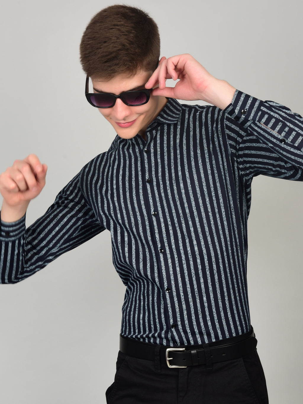 Timeless Stripe Elegance Blue Shirt