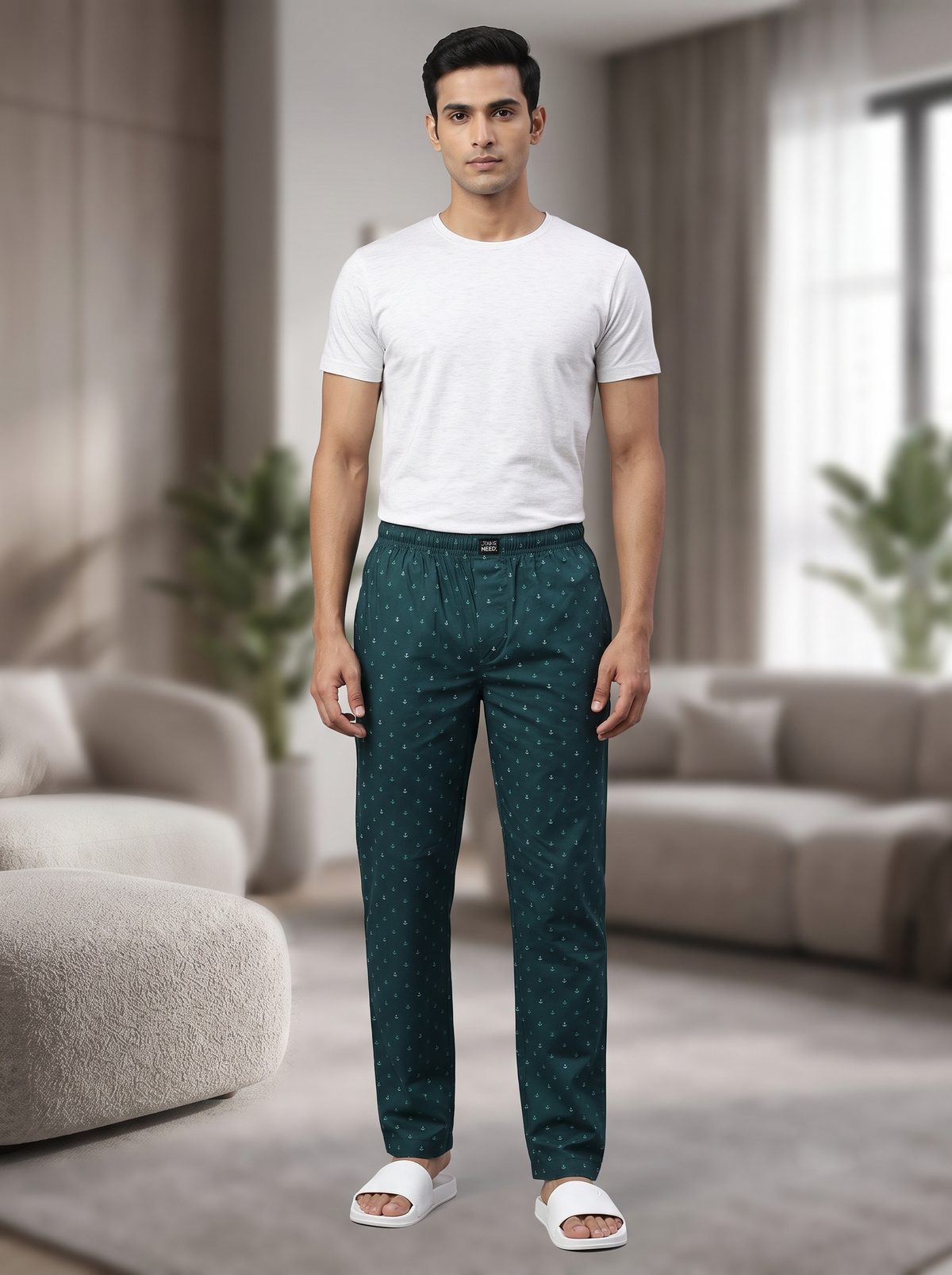 Anchor Print Cotton Lounge Pants