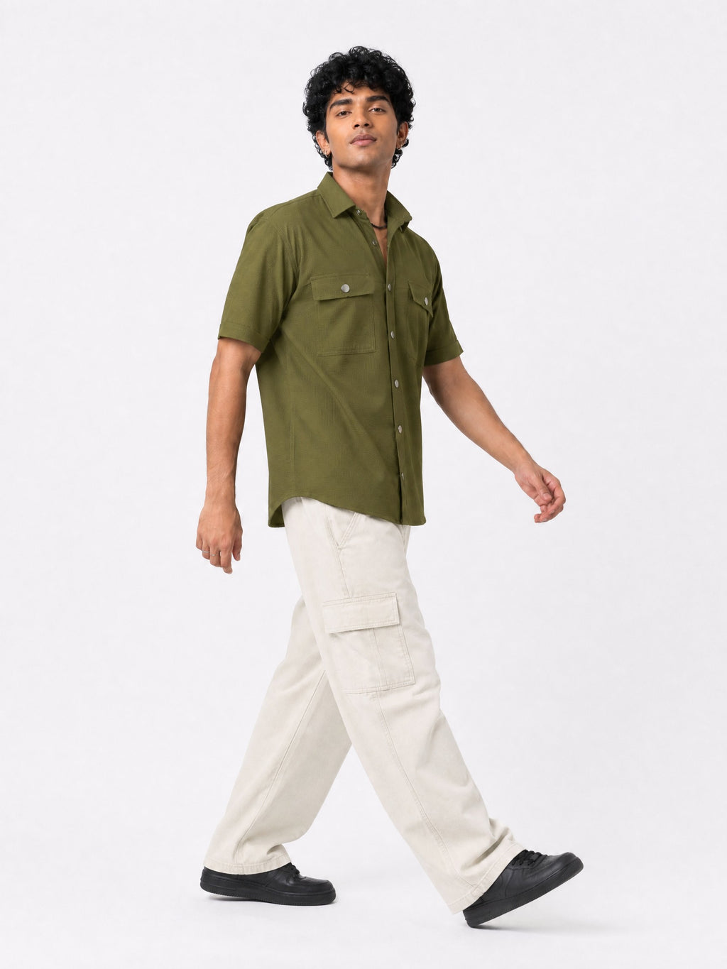 Green Drop Shoulder Shirt