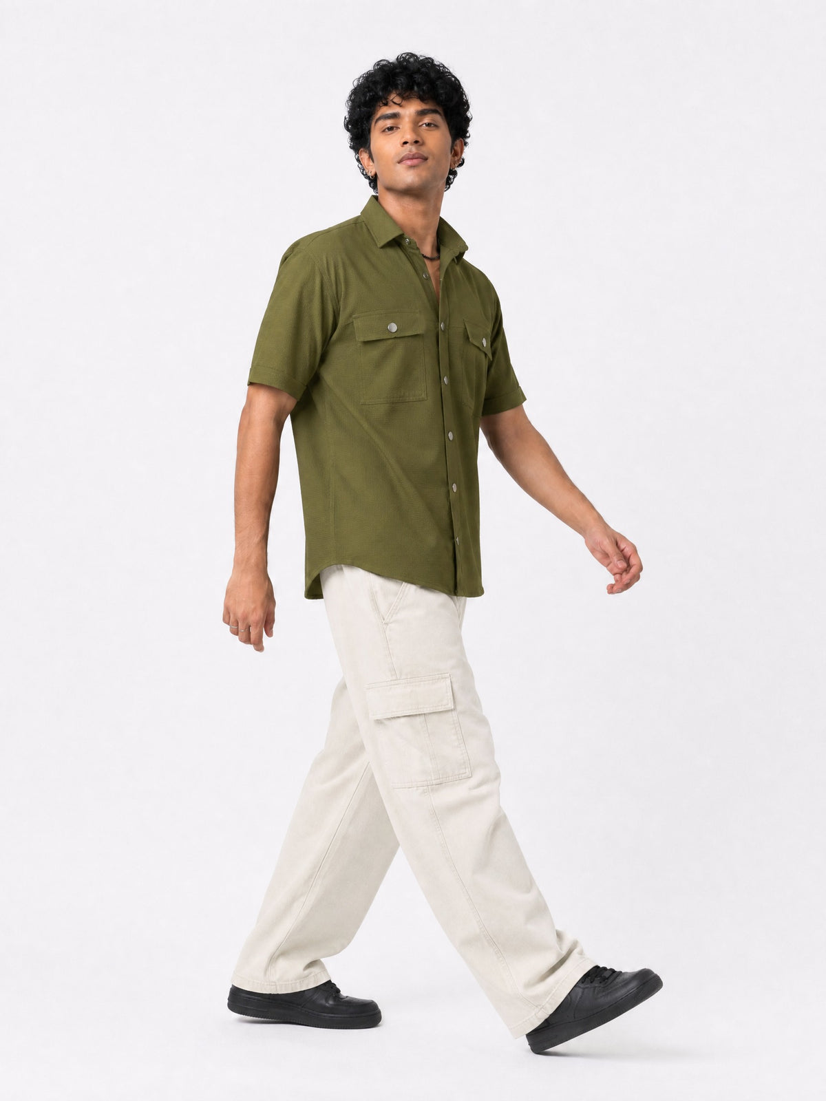 Green Drop Shoulder Shirt
