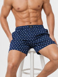 Navy Blue Zebra Printed Boxer Shorts
