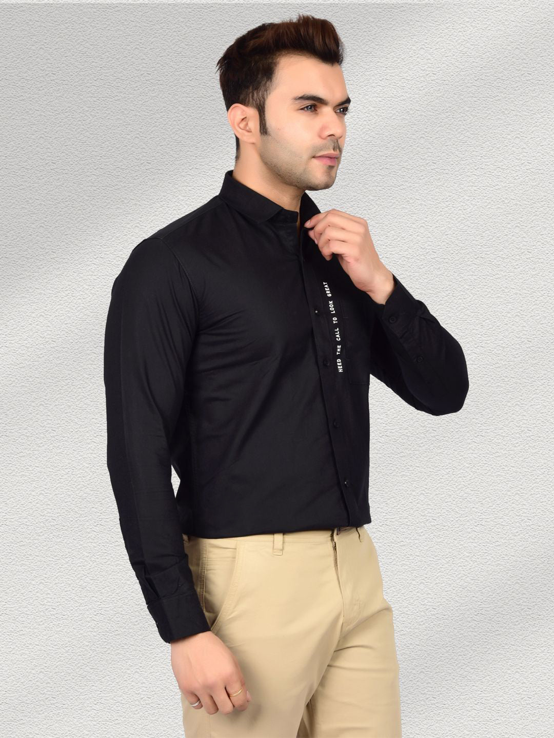 Style Commander Oxford Black Shirt
