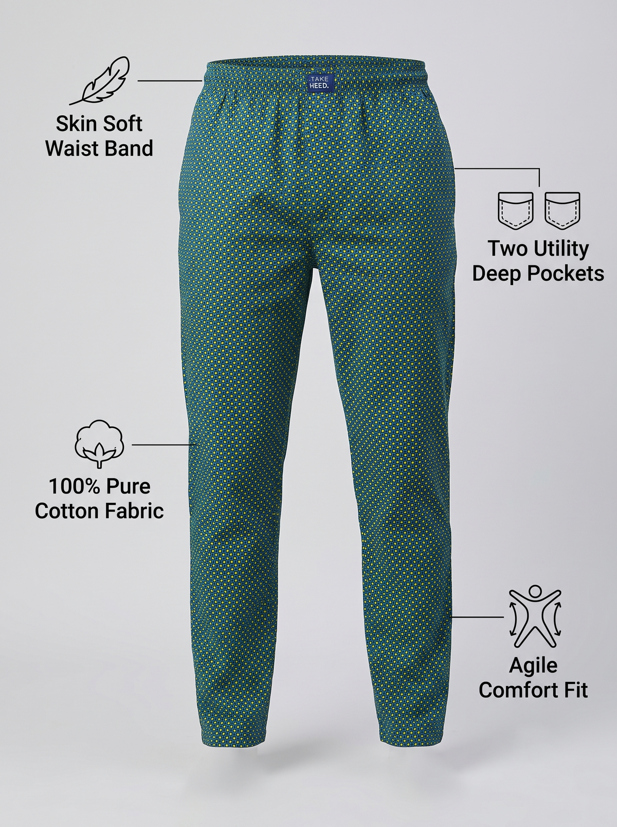 Mosaic Print Cotton Lounge Pant