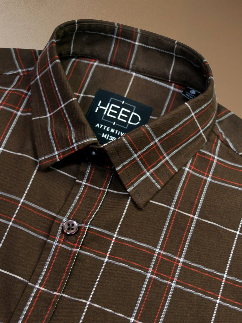 Mocha Brown Plaid Check Shirt