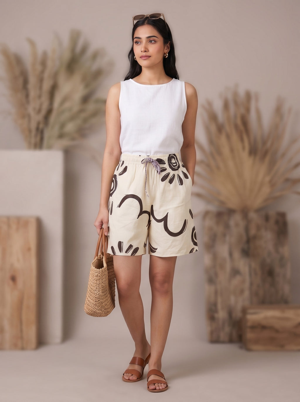 Floral Linen Shorts