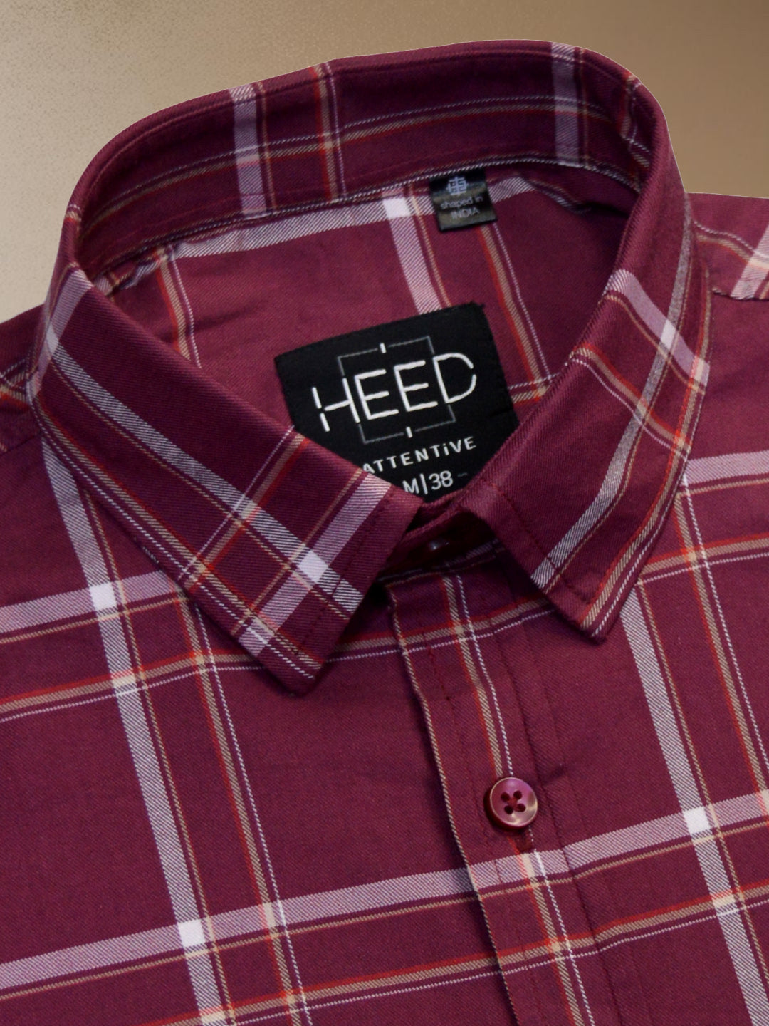 Rich Burgundy Plaid Check Shirt