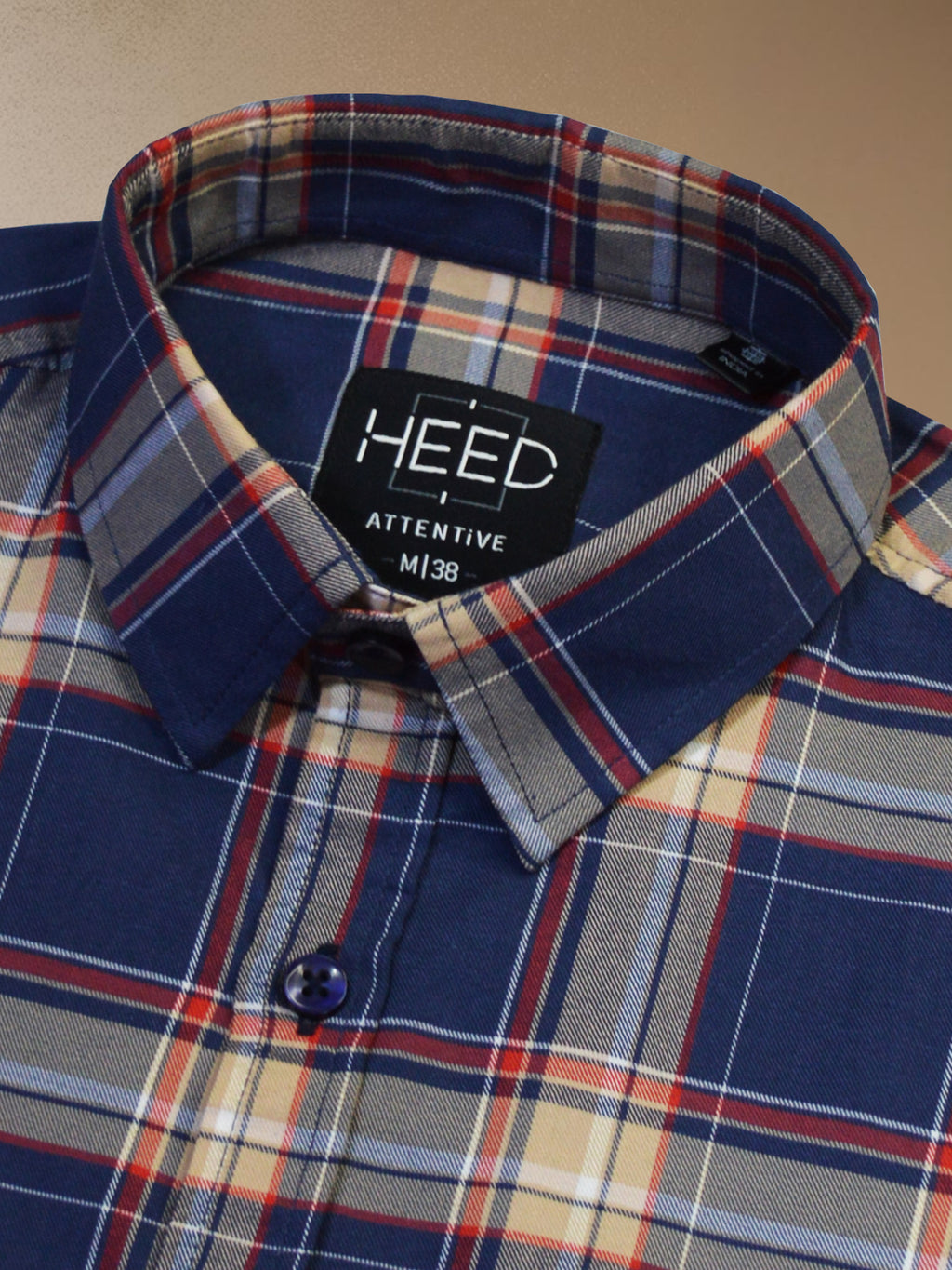 Modern Blue Plaid Check Shirt