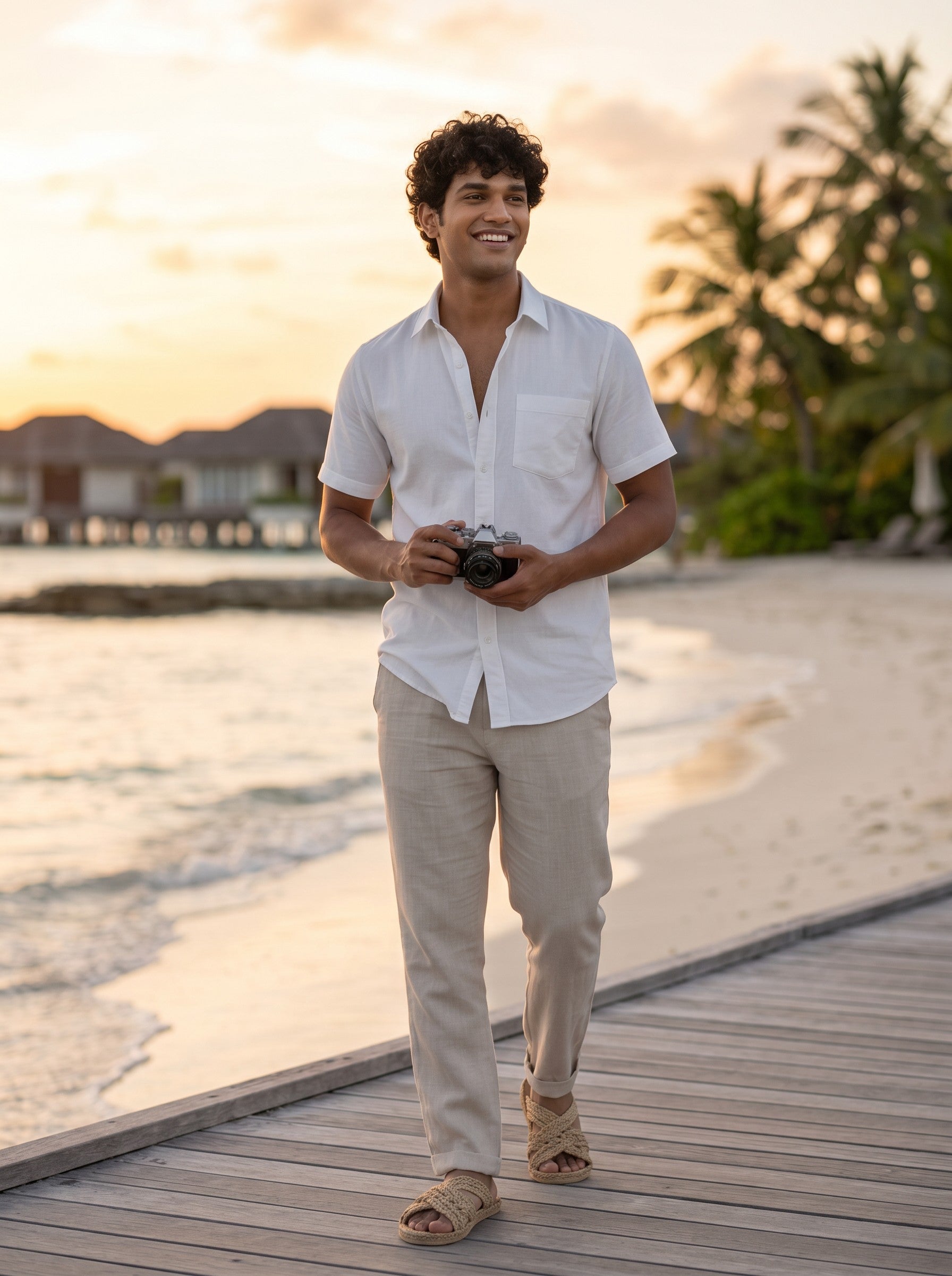 White Half Sleeve Regular Shirt