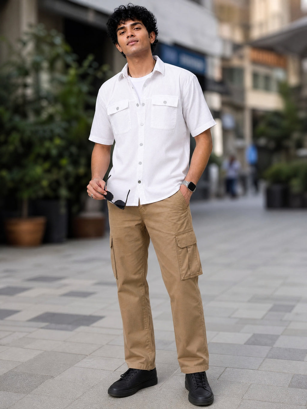 White Double Pocket Shirt
