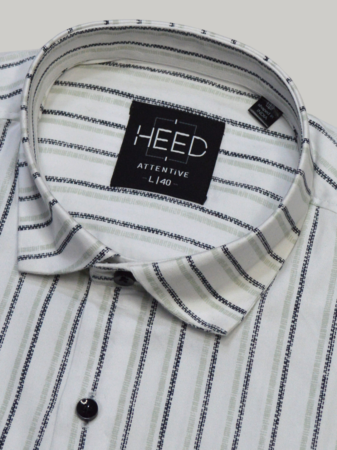 Sleek Stripe Elegance White Shirt