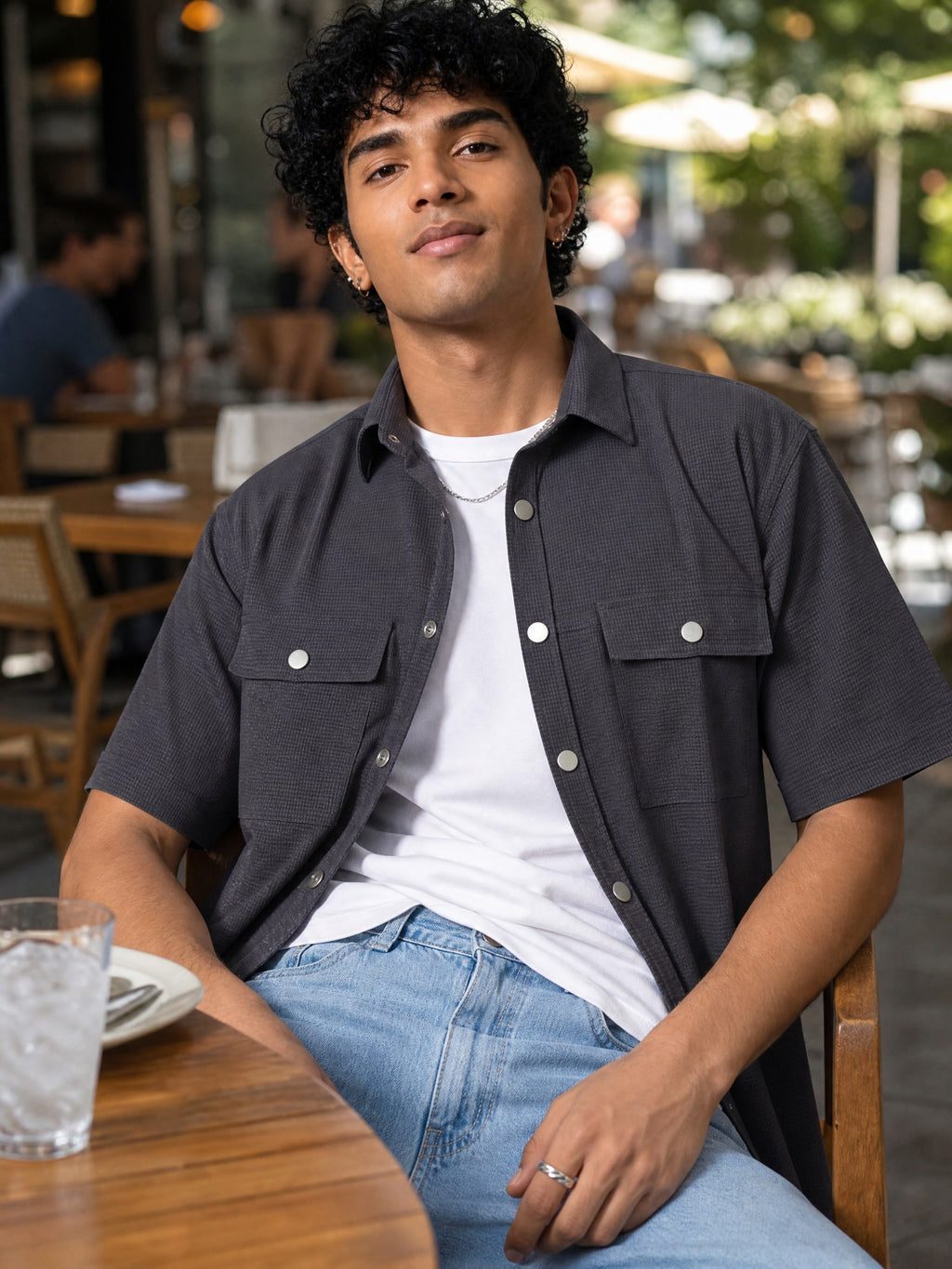 Grey Boxy Fit Shirt