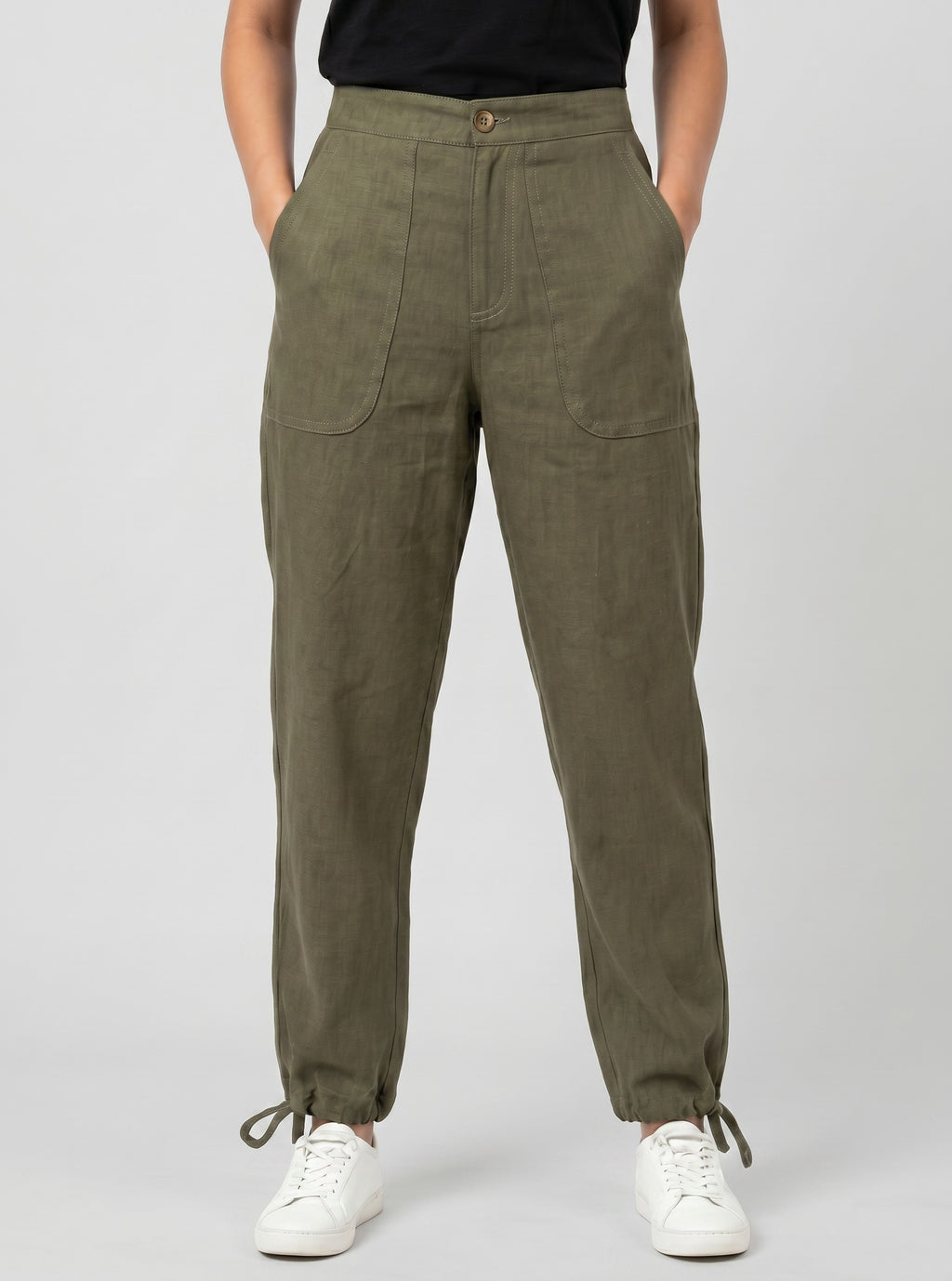 Olive Linen Pants