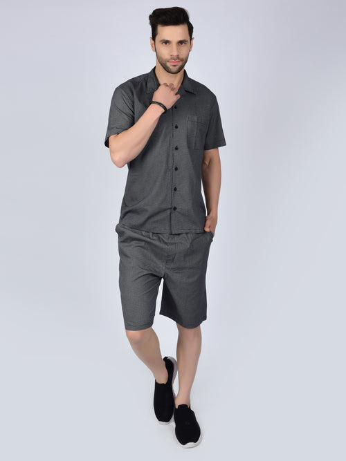 Dark Echo Pattern Printed Men's Co-Ord Set