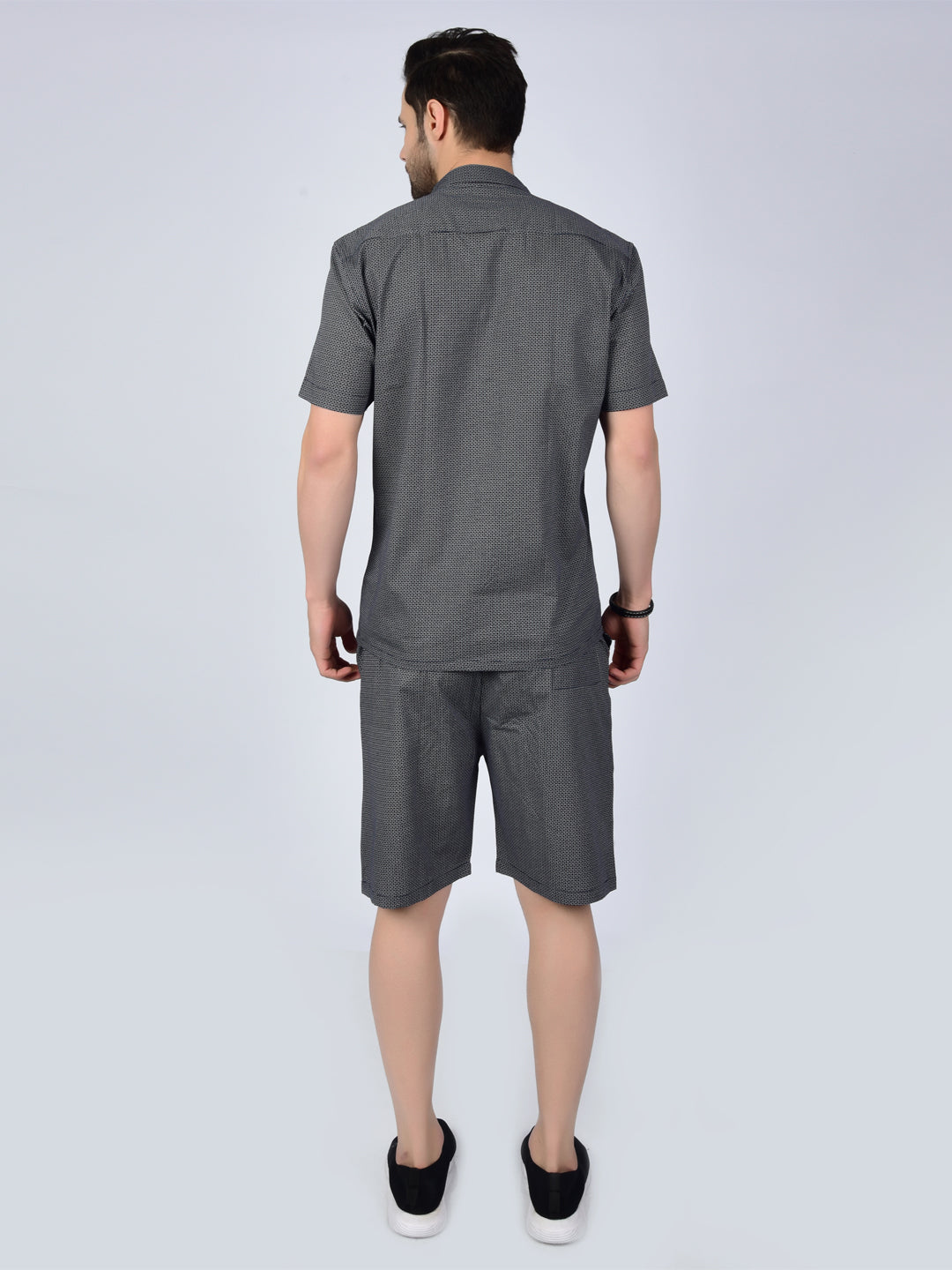 Dark Echo Pattern Printed Men's Co-Ord Set