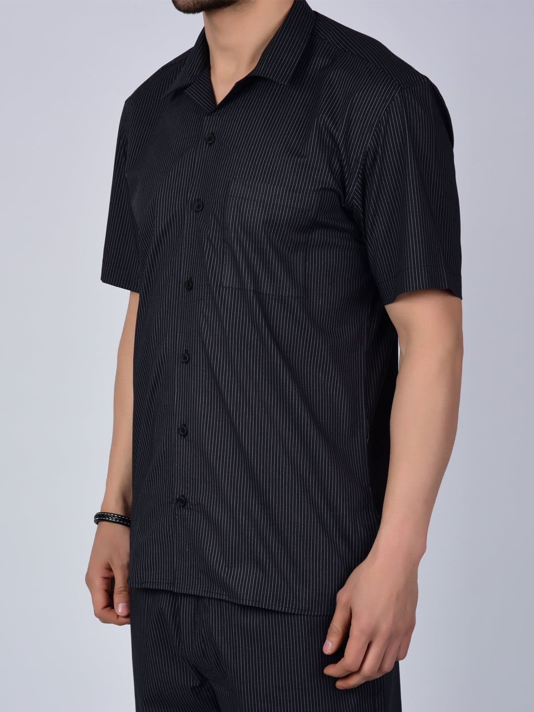 Midnight Black Printed Men's Co-Ord Set